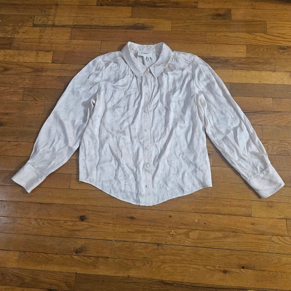 Ba&Sh White Floral Button Down Shirt Large
